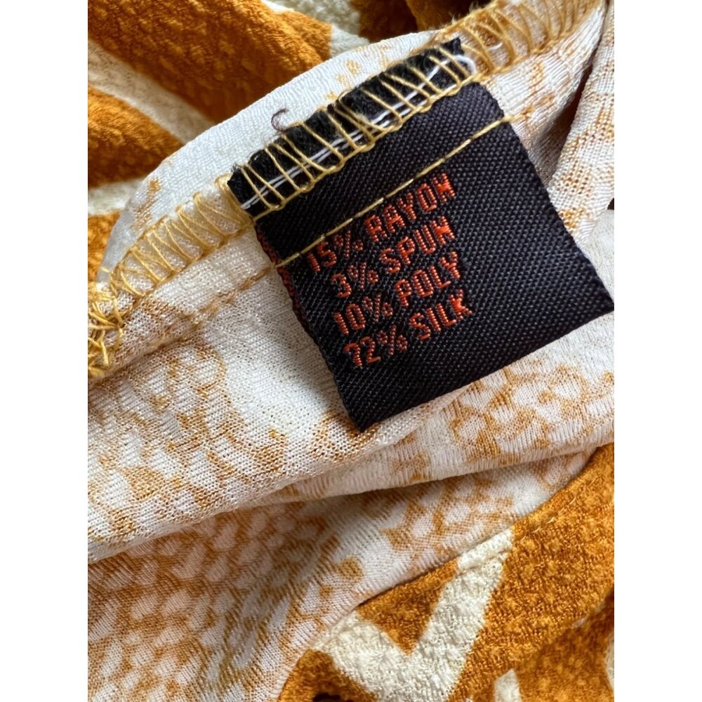 Creme De Silk Shirt Men's Medium M Abstract Textured Silk Blend Short Sleeve - Picture 5 of 7